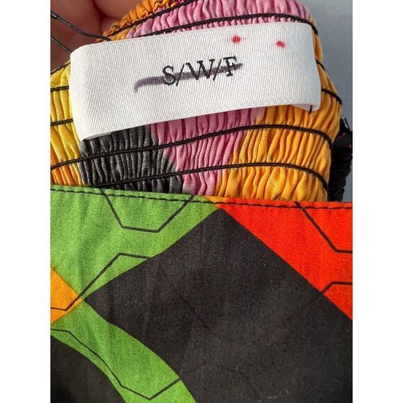 Anthropologie S/W/F Geometric Bandeau Spaghetti Strap Maxi Dress NEW Small - Picture 8 of 10